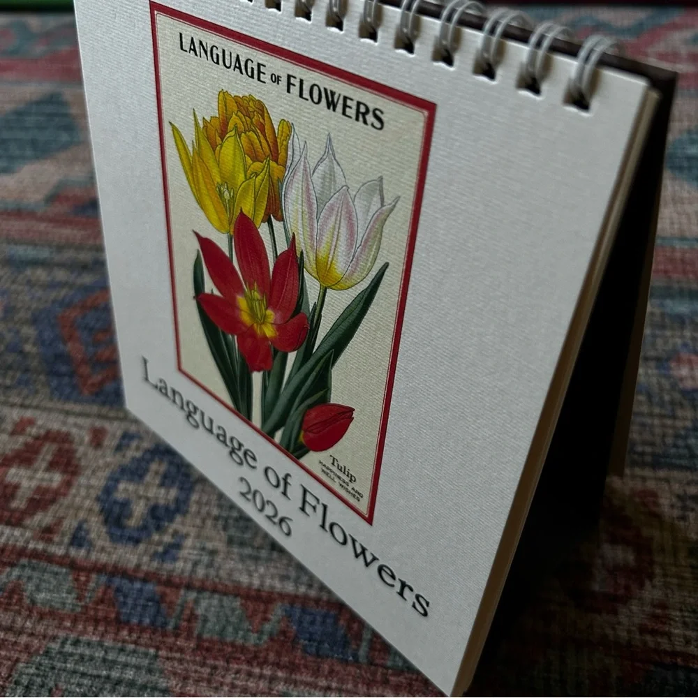 Cavallini Language of Flowers 2026 tabletop calendar